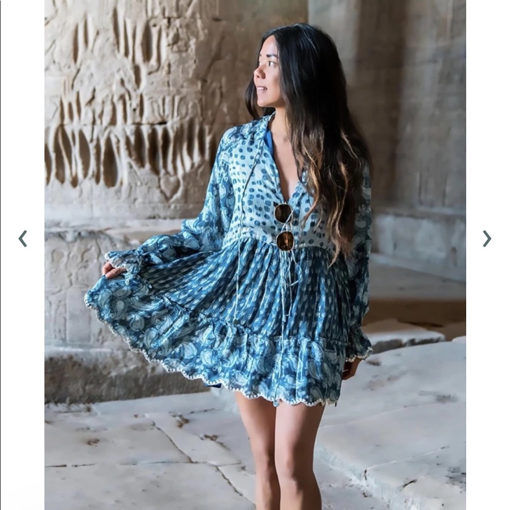 🆕Hemant&Nandita Kaiyo short dress blue white